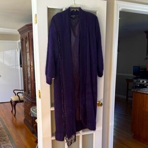 Venesha Quality Angora vintage sweater deep purple with Fringed Scarf REAR FIND